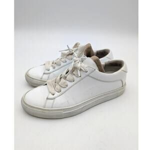 Koio Capri Leather Sneaker Women's Lace Up Triple White Size US7 EU37